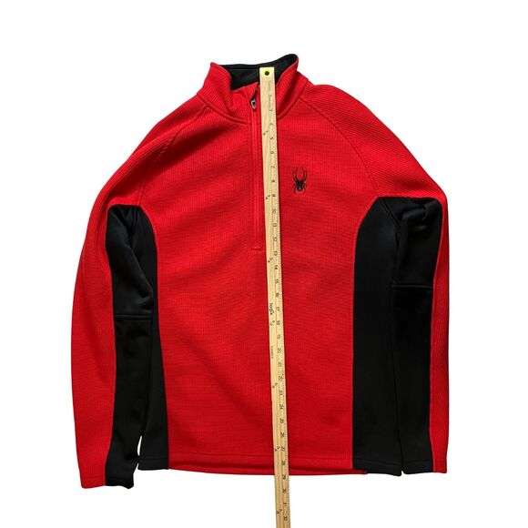 Spyder Men's Quarter-Zip Pullover Red Black Fleece Outdoor M - Picture 4 of 6